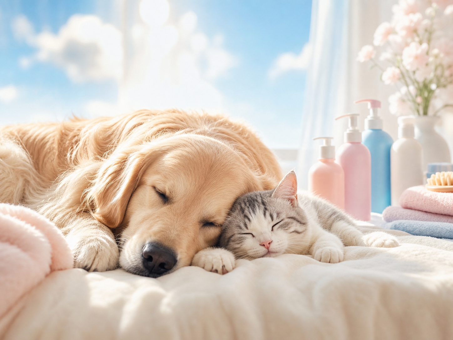 Pawphrase grooming routine with gentle pet care products